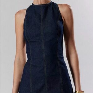 Urban Outfitters - Silence + Noise Lilith Denim Cutout Shift Dress, MEDIUM